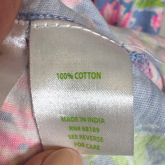 Lilly Pulitzer XXS Floral Cotton Midi Dress Pockets Summer Resort Palm Beach - Picture 9 of 11